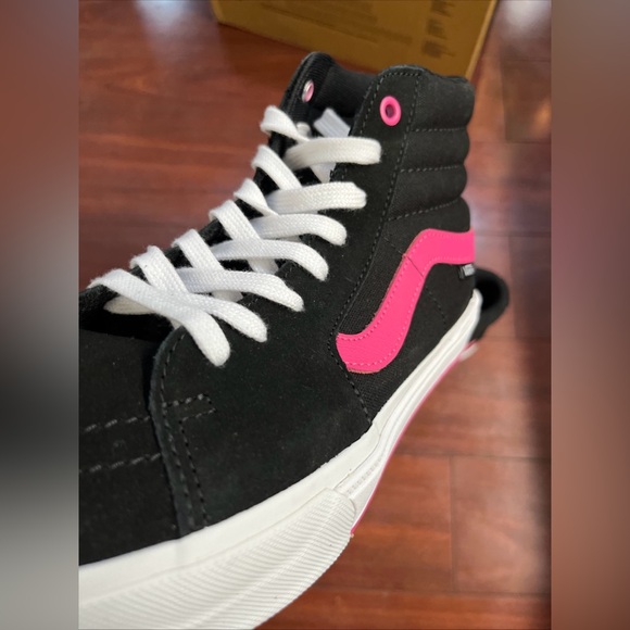 Mens 10.5 Vans BMX Sk8 Hi Top Suede Black Magenta Shoe Sneaker New HALF BOX - Picture 10 of 16